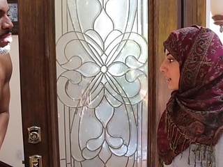 Arab hijab legal seniority teenager fucks big black strapon