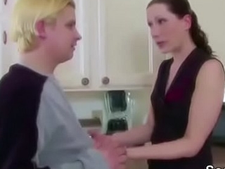 Mom call Friend of her Daughter with an increment of Coax Him to Fuck her