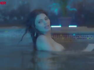 Sherlyn Chopra Naked by an obstacle Pool (Naked Ambition)