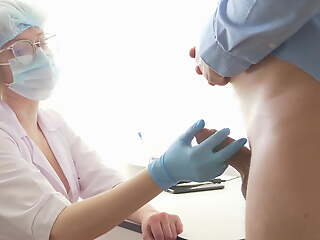 Busty Doctor milking the prostate. Stuck her feel in one's bones up the ass