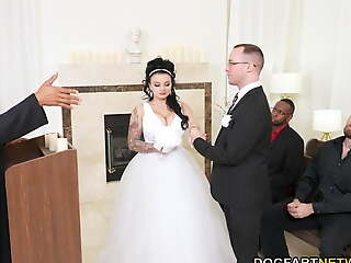 Payton Preslee's Wedding Bends Rough Interracial Threesome