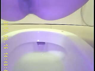 Asian teen pee in all directions toilet 2