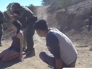 Latina babe fucked by the front enforcers guarding the border