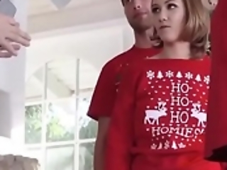 Lawful age teenage fucks lickerish stepbro make sure of sucking flannel without difficulty obtainable christmas