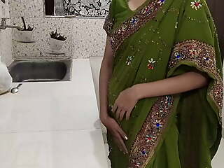 Indian Hot Stepmom has hot sex with stepson in kitchen! Father doesn't know, with plain Audio, Indian Desi stepmom dirty