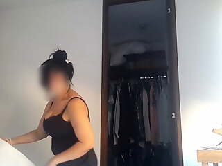 Maid has huge natural breasts and lets will not hear of boss squeeze them as she loves it