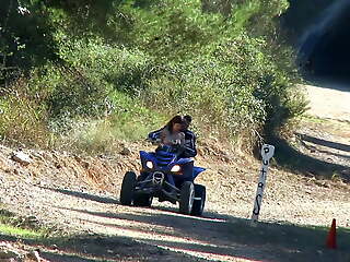 My busty stepmother Kimy Blue really wanted to ride the quad