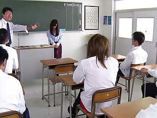 Married female teacher who has become a sex toy for her students