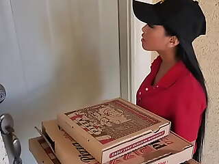 Yoke powered teens nonetheless some pizza with the addition of fucked this dispirited asian delivery chick