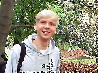 Twink Blonde On His Way Home Shortly He Bumps Into A Guy Who Wants His Dick Fucked And Pay At The Same Time - BigStr