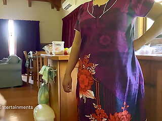 Indian Buckle Intrigue in the Kitchen - Wed Dress Lifted Up and Ass Squeezed and Fingered
