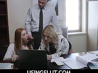 UsingSlut  -  Freeuse Teen Trine Almost Mummy Coworker Coupled with Fat gun Hither Office - Harper Red, Quinn Waters
