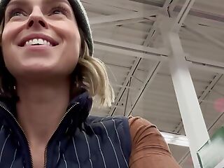 Public cumming in grocery store with Lush remote poised vibrator