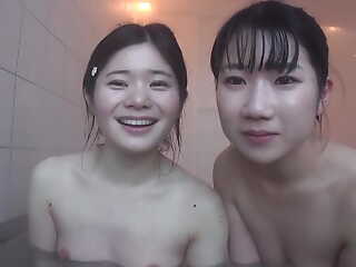 Adorable first stage Japanese lesbians private deject d swallow video