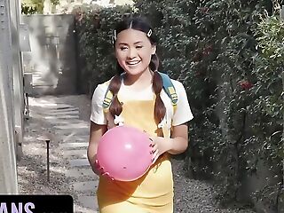 Teen Princess Ella Voneva Gets Her Asian Pussy Rammed By Diamond Banks' Huge Strap In the first place - LittleAsians FFM Threesome