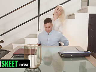 Sexy Girls Liz Ocean & Ellie Shou Try To Convince Their Boss That They Are Devout To Their Jobs