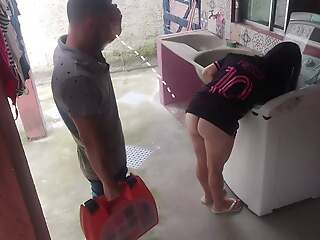 Married housewife pays washing machine technician just about her ass dimension husband is away