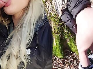 OUTDOOR Tinder Date Fucked In The Woods And Cumshot 2 Times Hard - JuicyAmateurTits