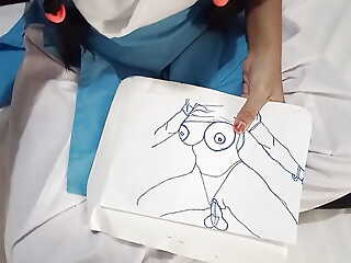 Stepbrother Help His Sister with Drawing: A Creative Sexual Bond