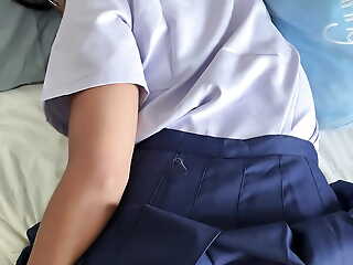 French coming fuck a 18 adulthood old Thai schoolgirl in uniform