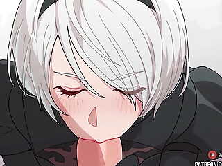 neir autonoma hentai 2B obtaining creampied in their way tight anal 2D animation