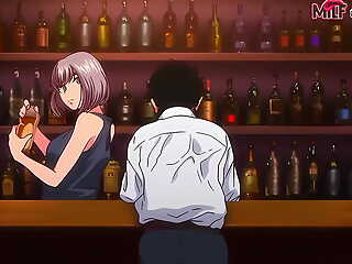 Hentai bartender girl having sex with her client