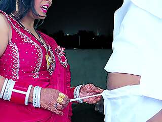 2024 Karwa Chauth- Desi young wife Pinki had blowjob proceed Moon, cumshot on her chubby Ass.